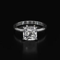 2.75 Ct. White Sapphire Ring, Platinum 950 1