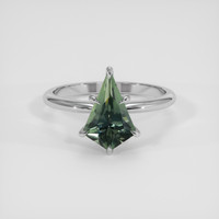 2.18 Ct. Green Sapphire Ring, Platinum 950 1