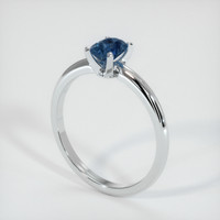 1.07 Ct. Greenish Blue Sapphire Ring, Platinum 950 2