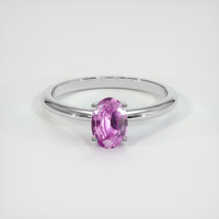 0.73 Ct. Pinkish Purple Sapphire Ring, Platinum 950 1