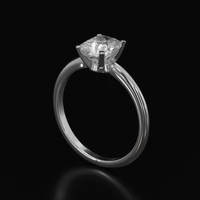 2.11 Ct. White Sapphire Ring, Platinum 950 2