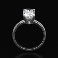 3.16 Ct. White Sapphire Ring, Platinum 950 3