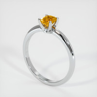 0.61 Ct. Orangish Yellow Sapphire Ring, Platinum 950 2