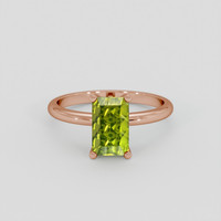 1.83 Ct. Yellowish Green Peridot Ring, 14K Rose Gold 1