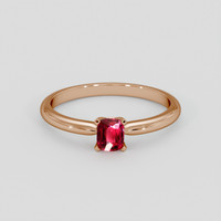 0.46 Ct. Pinkish Red Ruby Ring, 14K Rose Gold 1