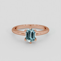 1.42 Ct. Greenish Blue Sapphire Ring, 14K Rose Gold 1