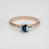 0.49 Ct. Bluish Green Sapphire Ring, 14K Rose Gold 1