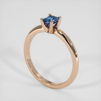 0.49 Ct. Bluish Green Sapphire Ring, 14K Rose Gold 2