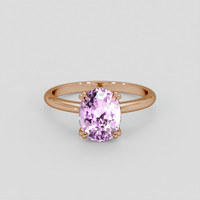 3.50 Ct. Purplish Pink Sapphire Ring, 14K Rose Gold 1