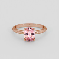 1.55 Ct. Padparadscha Sapphire Ring, 14K Rose Gold 1