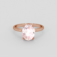 3.59 Ct. Pink Sapphire Ring, 14K Rose Gold 1