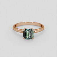 2.20 Ct. Bluish Green Sapphire Ring, 14K Rose Gold 1