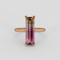 4.45 Ct. Multi Color Tourmaline Ring, 18K Rose Gold 1