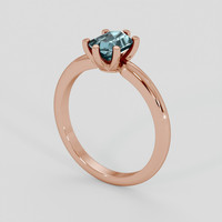 1.42 Ct. Greenish Blue Sapphire Ring, 18K Rose Gold 2