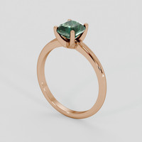 1.37 Ct. Bluish Green Sapphire Ring, 18K Rose Gold 2