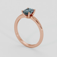 3.20 Ct. Greenish Blue Sapphire Ring, 18K Rose Gold 2