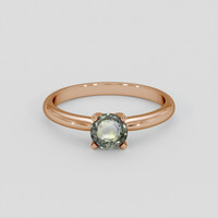 0.73 Ct. Brownish Green Sapphire Ring, 18K Rose Gold 1