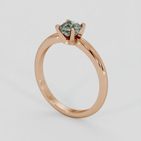 0.73 Ct. Brownish Green Sapphire Ring, 18K Rose Gold 2