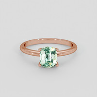 1.25 Ct. Bluish Green Sapphire Ring, 18K Rose Gold 1