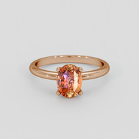 1.75 Ct. Padparadscha Sapphire Ring, 18K Rose Gold 1