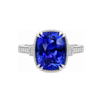 0.27 Ct. Blue Sapphire Ring, 18K Rose Gold 1