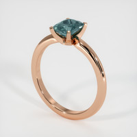 0.99 Ct. Greenish Blue Sapphire Ring, 18K Rose Gold 2