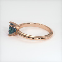0.92 Ct. Greenish Blue Sapphire Ring, 18K Rose Gold 4