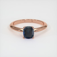 1.07 Ct. Greenish Blue Sapphire Ring, 18K Rose Gold 1