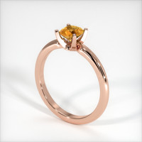 0.68 Ct. Orangish Yellow Sapphire Ring, 18K Rose Gold 2