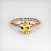 1.30 Ct. Yellowish Orange Sapphire Ring, 18K Rose Gold 1