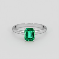 1.56 Ct. Emerald Ring, Silver 1