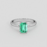 1.09 Ct. Emerald Ring, Silver 1