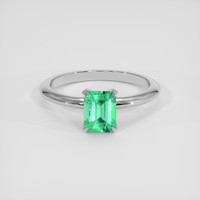 1.21 Ct. Emerald Ring, Silver 1