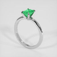 1.21 Ct. Emerald Ring, Silver 2