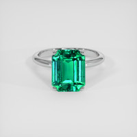 3.81 Ct. Emerald Ring, Silver 1