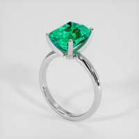3.81 Ct. Emerald Ring, Silver 2