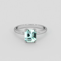 1.45 Ct. Bluish Green Beryl Ring, Silver 1