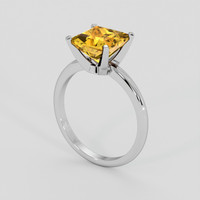 2.48 Ct. Orangish Yellow Citrine Ring, Silver 2