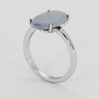 2.86 Ct. Multi Color White Opal (Light Opal) Ring, Silver 2