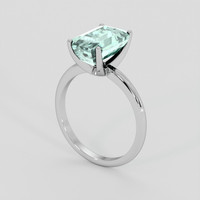 3.74 Ct. Green Beryl Ring, Silver 2