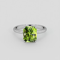 2.71 Ct. Green (Lime Green) Peridot Ring, Silver 1