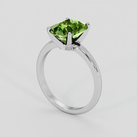 2.71 Ct. Green (Lime Green) Peridot Ring, Silver 2