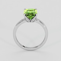 2.71 Ct. Green (Lime Green) Peridot Ring, Silver 3