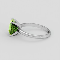 2.71 Ct. Green (Lime Green) Peridot Ring, Silver 4