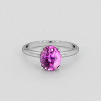2.52 Ct. Pinkish Purple Sapphire Ring, Silver 1