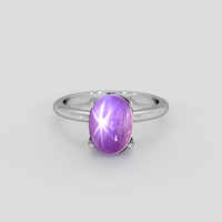 5.42 Ct. Purple Sapphire Ring, Silver 1