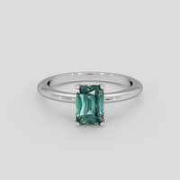 1.61 Ct. Bluish Green Sapphire Ring, Silver 1