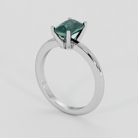 1.61 Ct. Bluish Green Sapphire Ring, Silver 2