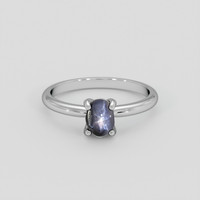 1.15 Ct. Bluish Grey Sapphire Ring, Silver 1