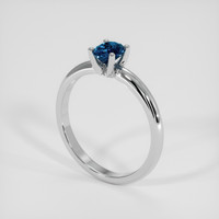 0.65 Ct. Greenish Blue Sapphire Ring, Silver 2